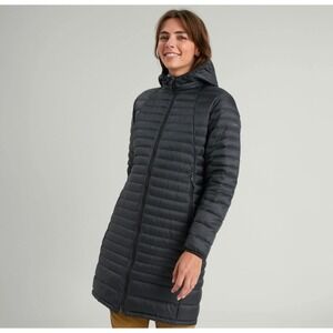 Kathmandu Heli Yeah Insulated Hooded Puffer Parka Womens‎ M Black Down Fill